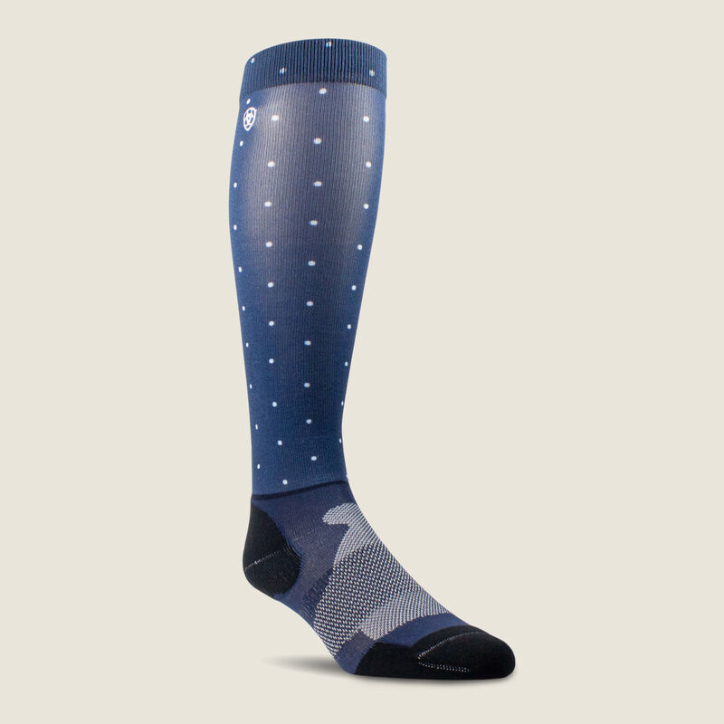 AriatTEK Slim Printed Socks - Navy Dot