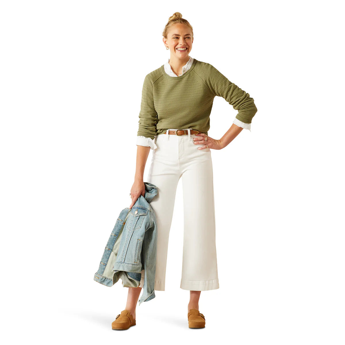 Ariat Women's Cambeck Sweater - Oil Green