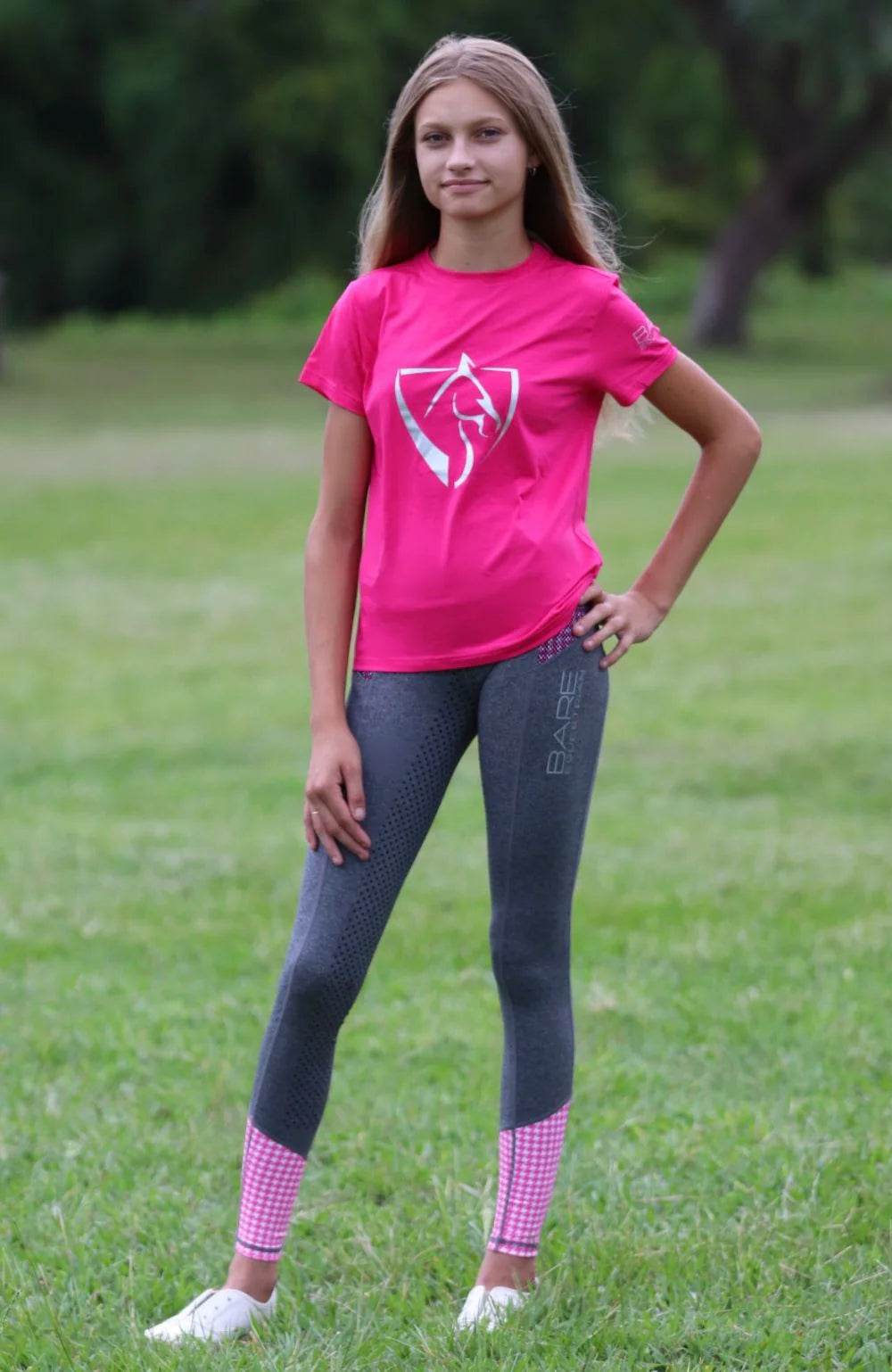 Bare Youth BARE Silver Logo T-Shirt - Dark Pink