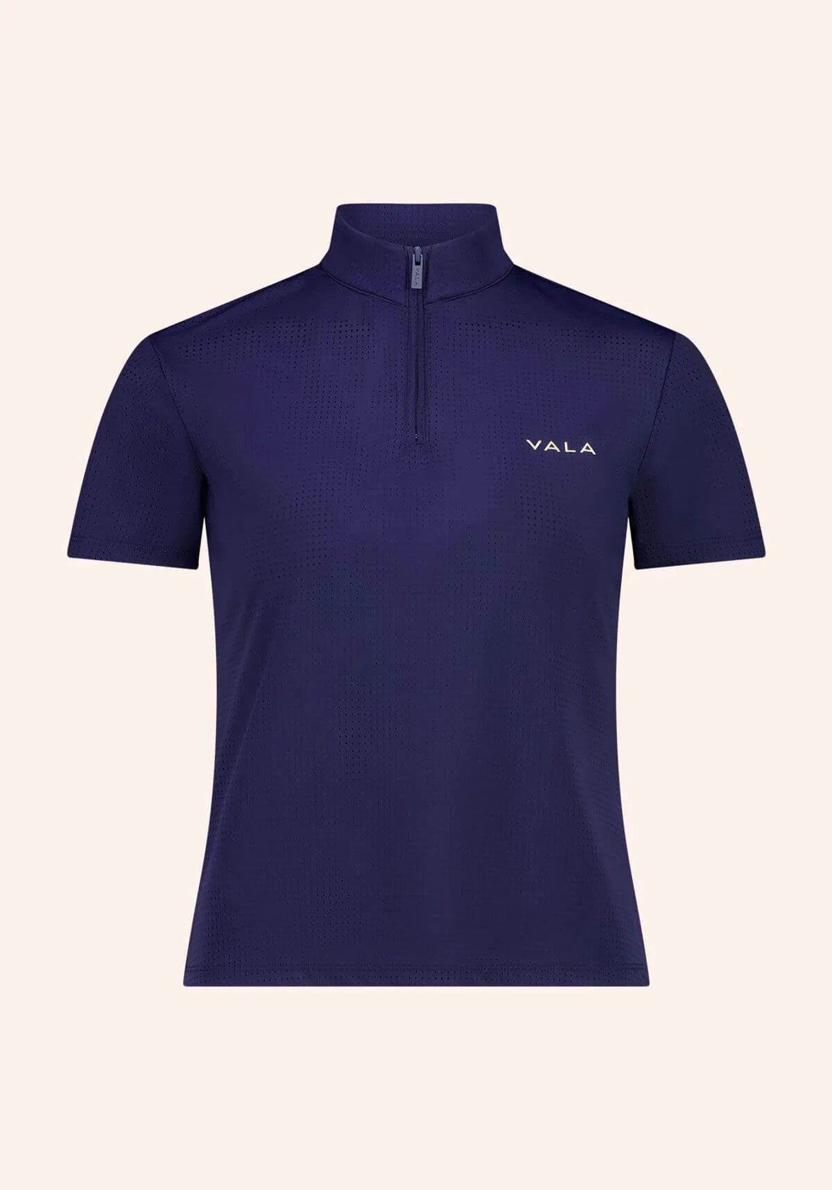 Vala  Elsa Mesh Zip Tee - Navy