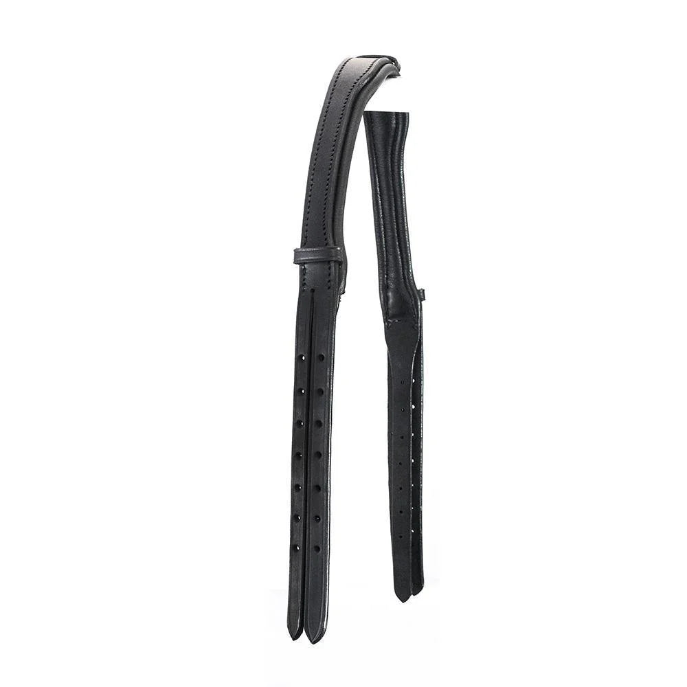FFE 2 in 1 Combination Double Gel Padded Anatomical Headpiece 5/8 Wide Cheek Straps - Black / Warmblood
