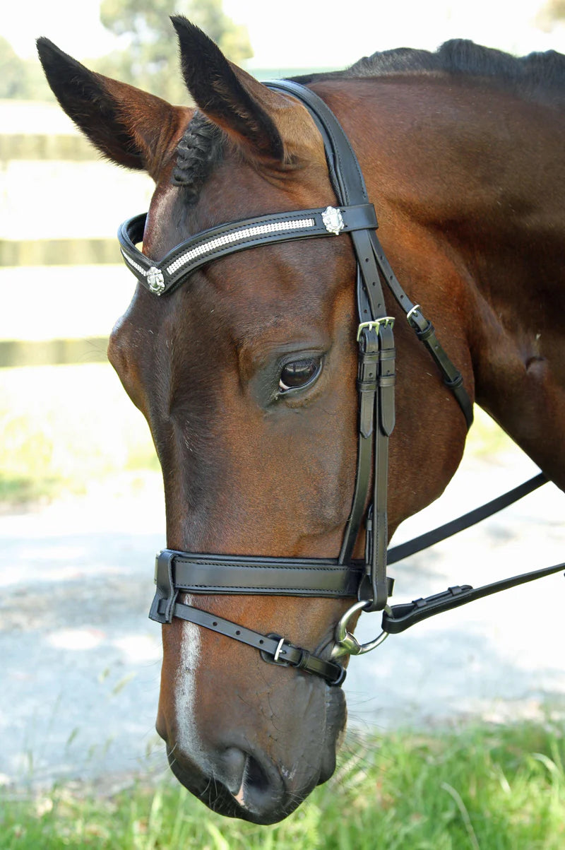 FFE 3 Row V with Shields Snaffle Comfy Bridle