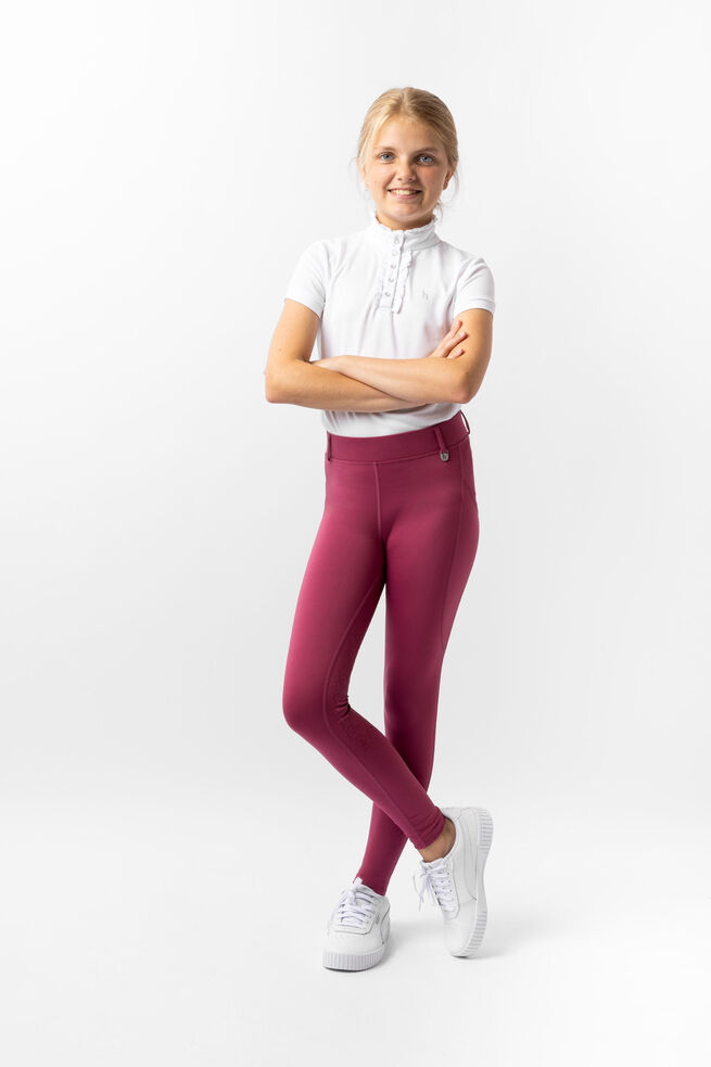Horze Dea Kids Riding Tights With Full Grip - Dry Rose