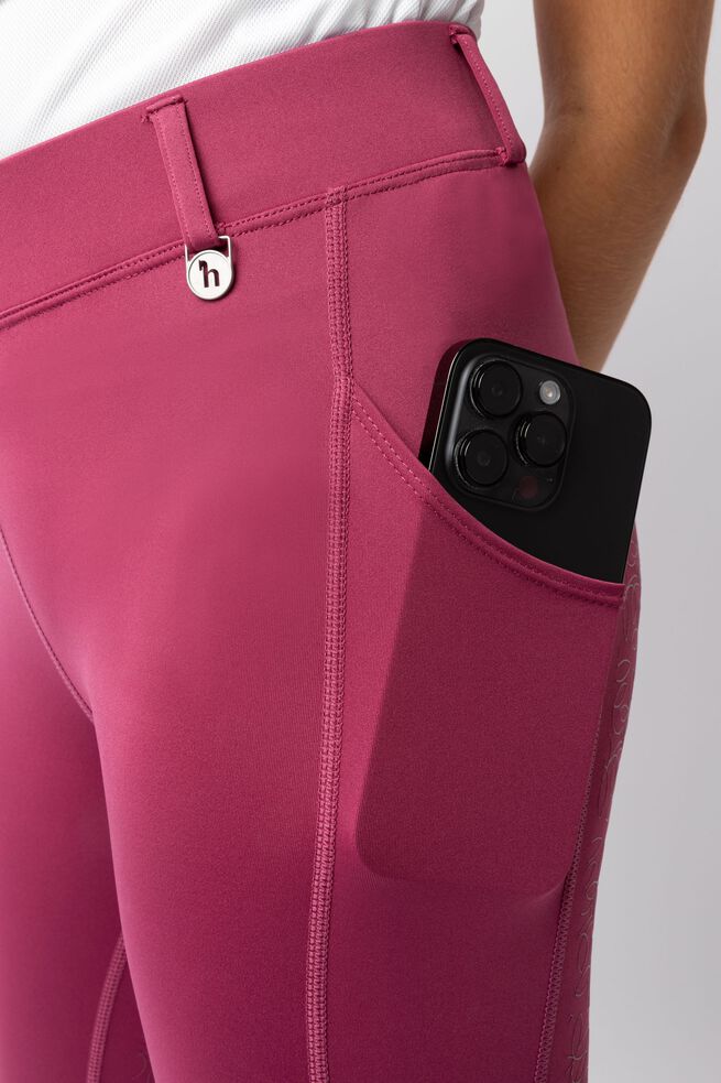 Horze Dea Kids Riding Tights With Full Grip - Dry Rose