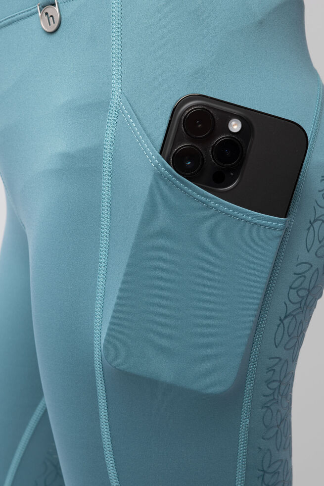 Horze Dea Kids Riding Tights With Full Grip - Artic Blue