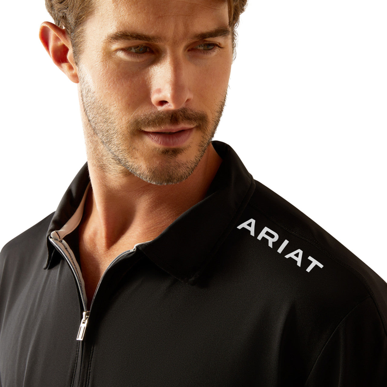 Mens Bandera Quarter Zip Polo Black Team Small