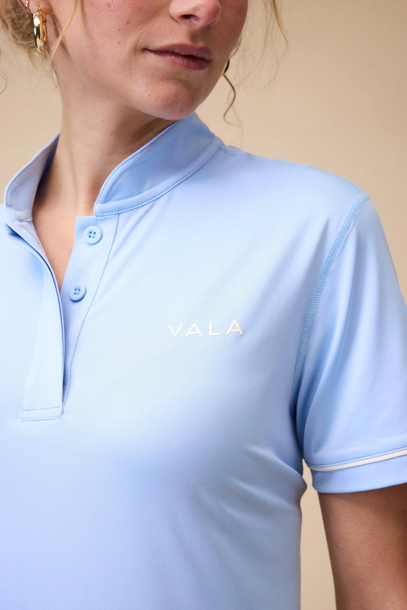 Vala Connected Short Sleeve Polo Spring Blue XSmall
