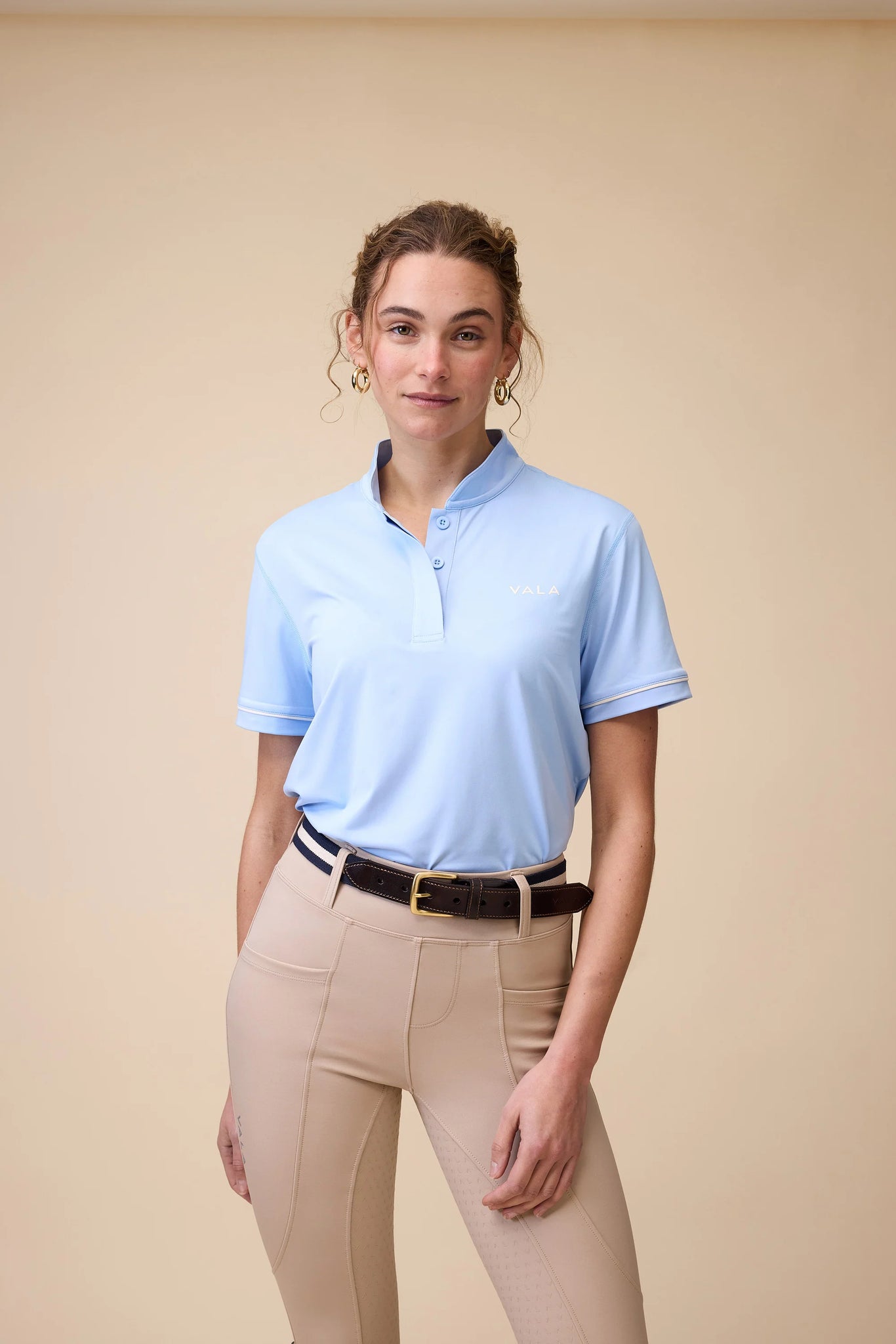 Vala Connected Short Sleeve Polo Spring Blue XSmall