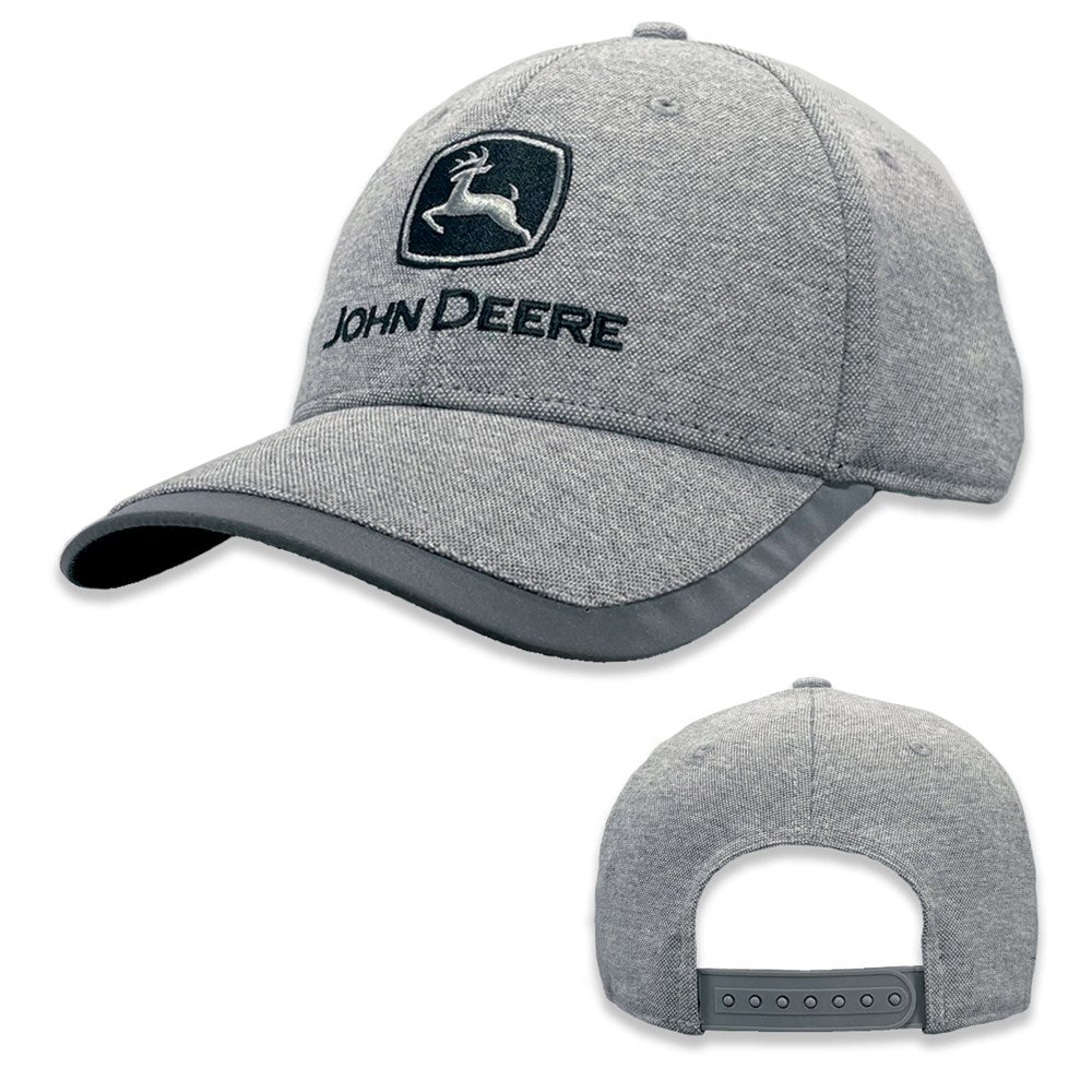 John Deere Grey Diamond Pattern Cap with Reflective Visor