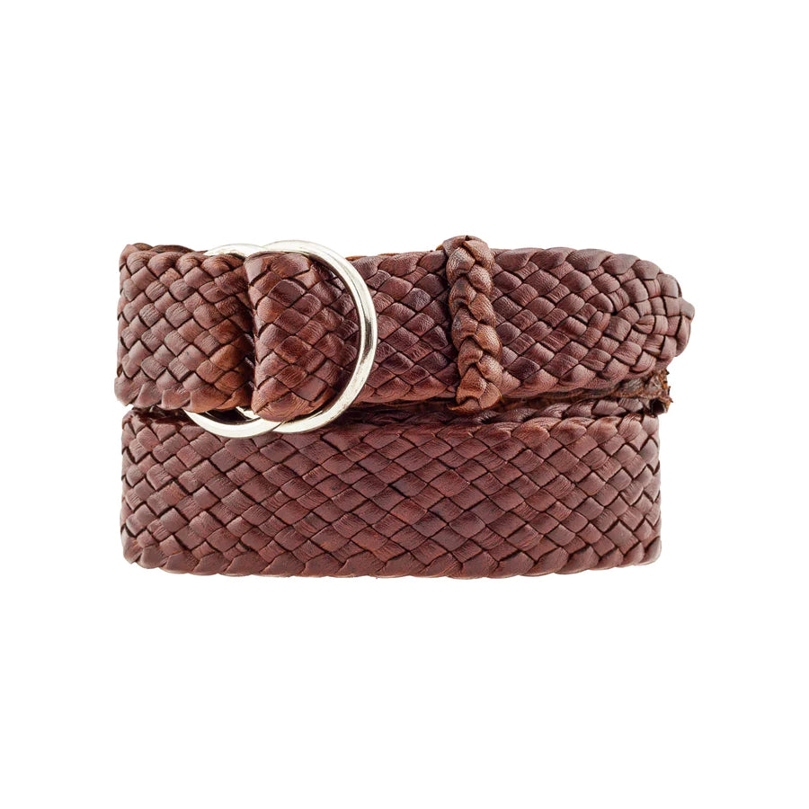 Badgery Riverina Kangaroo Plaited Men's Ring Belt (35mm Wide)