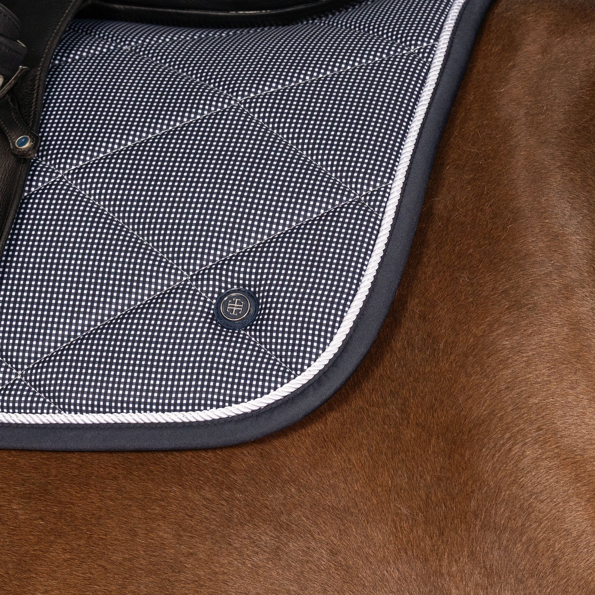 LT Navy Mini Check Dressage Saddle Pad