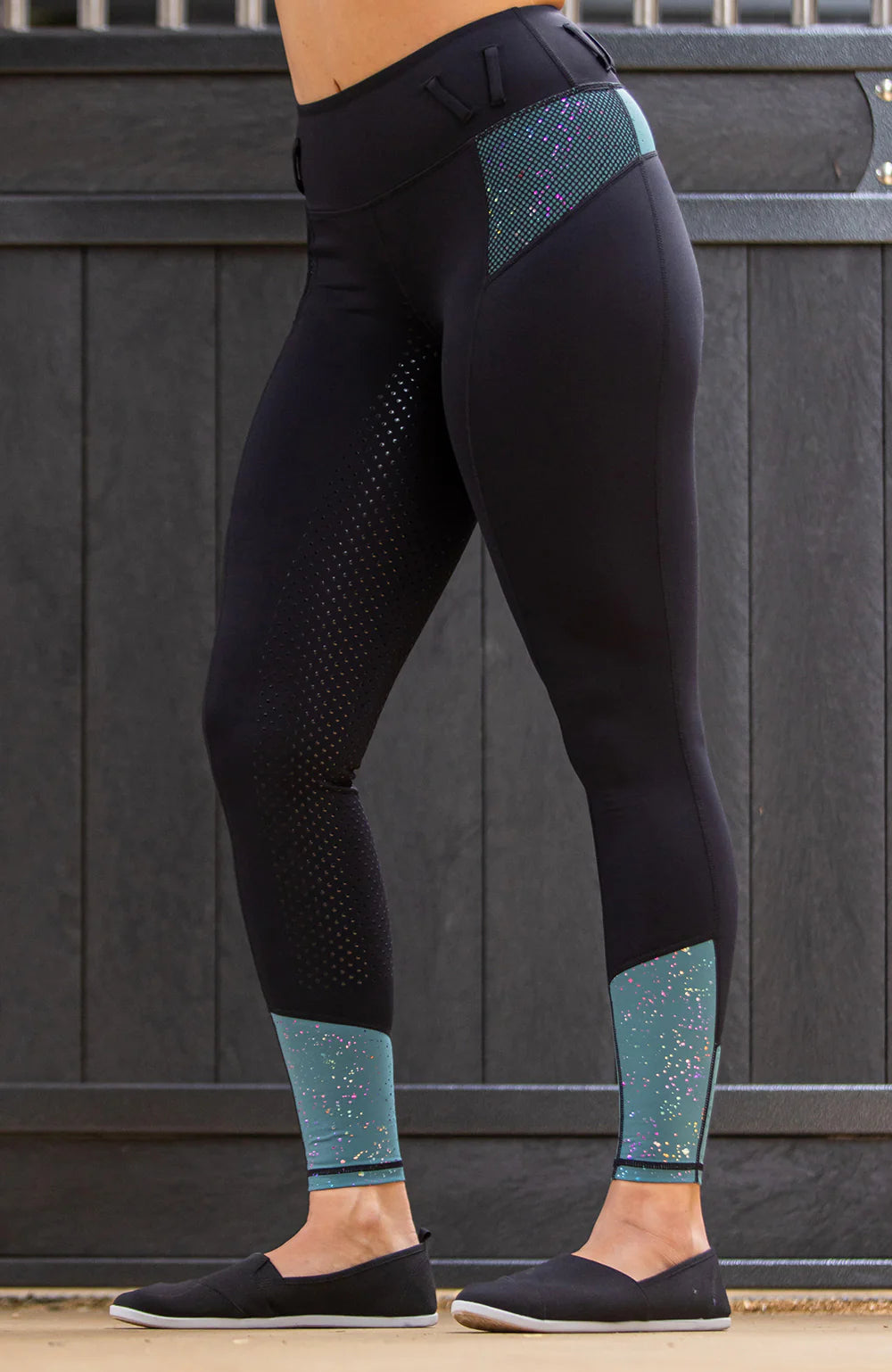 BARE Performance Riding Tights - Teal Galaxy