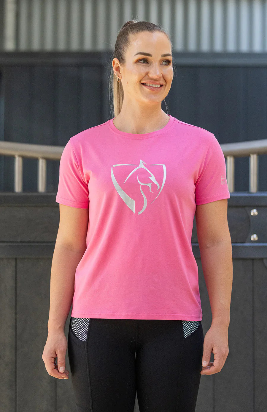 Bare Silver Logo T-shirt - Barbie Pink