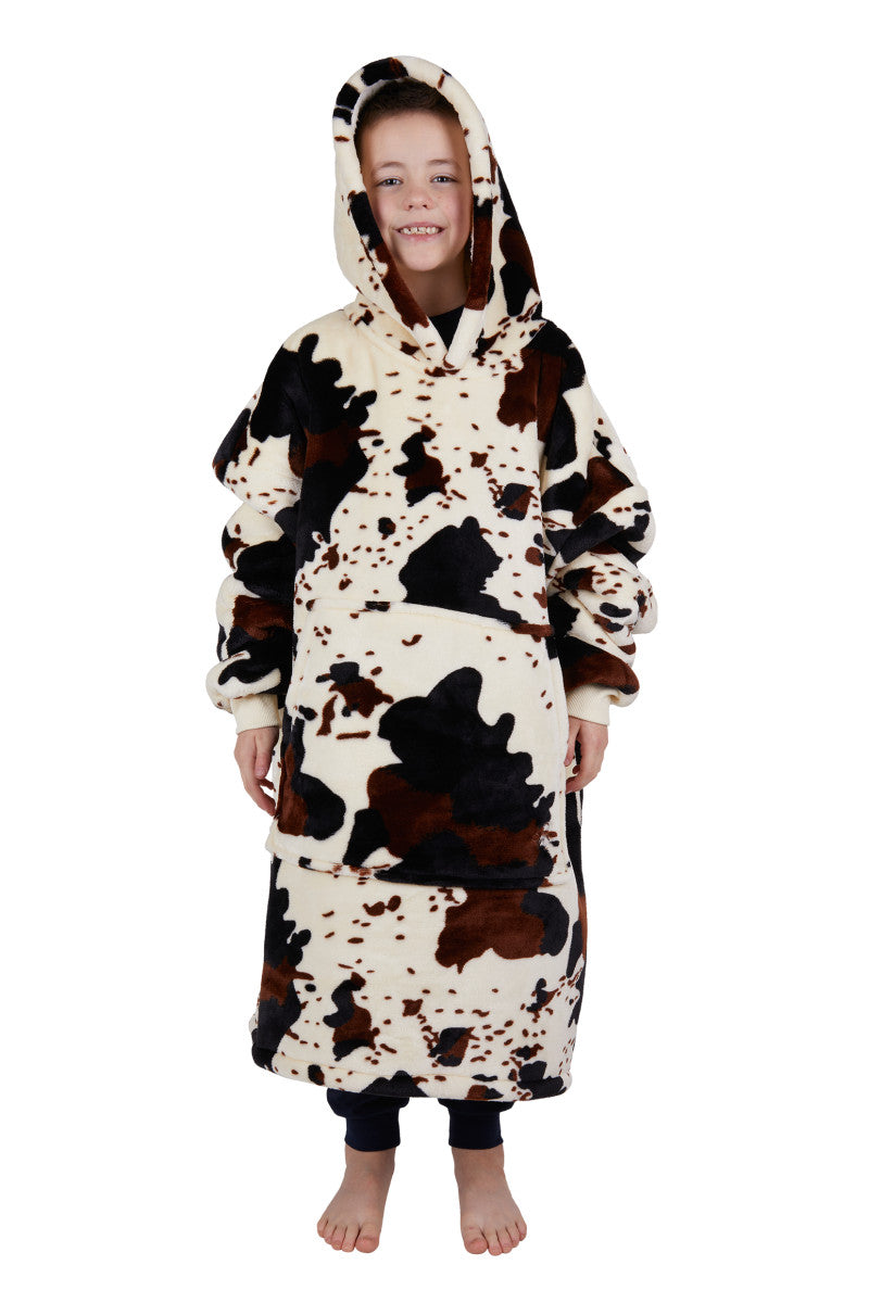Pure Western Kids Snuggle Hoodie - Cow Print