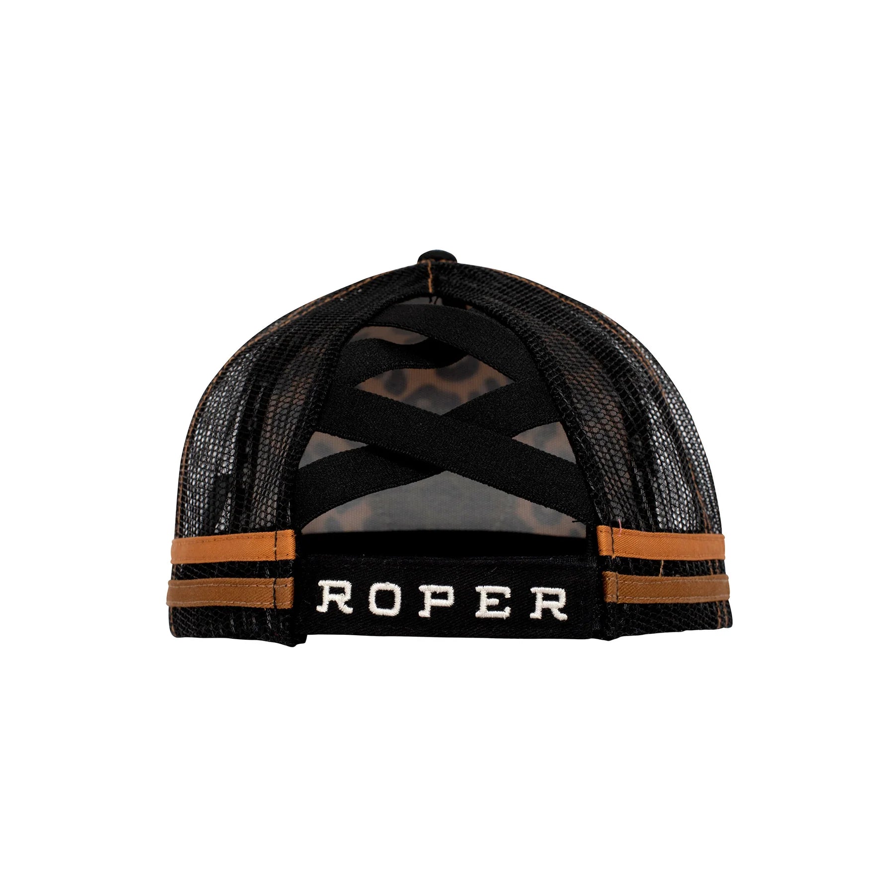 Roper Trucker Cap - Leopard Print Black/Tan