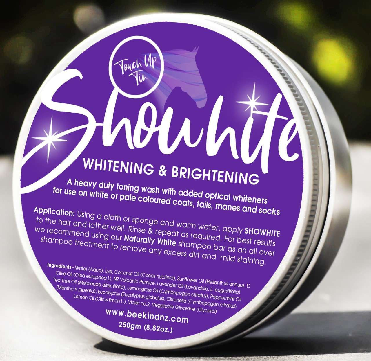 SHOWHITE Shampoo Toner for HORSES 'Touch up Tin'