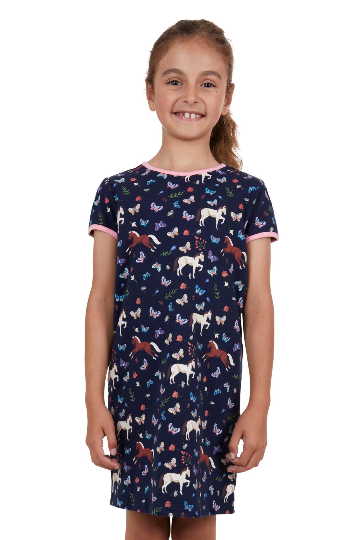 Thomas Cook Girl's Butterfly Glow in The Dark Nightie - Navy