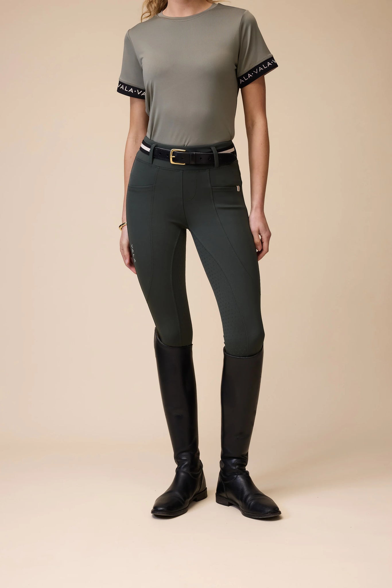 Vala Sculpt And Smooth Riding Breeches - Olive