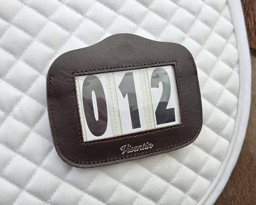 Visentin Silver Magnetic Leather Saddle Pad Number Holder