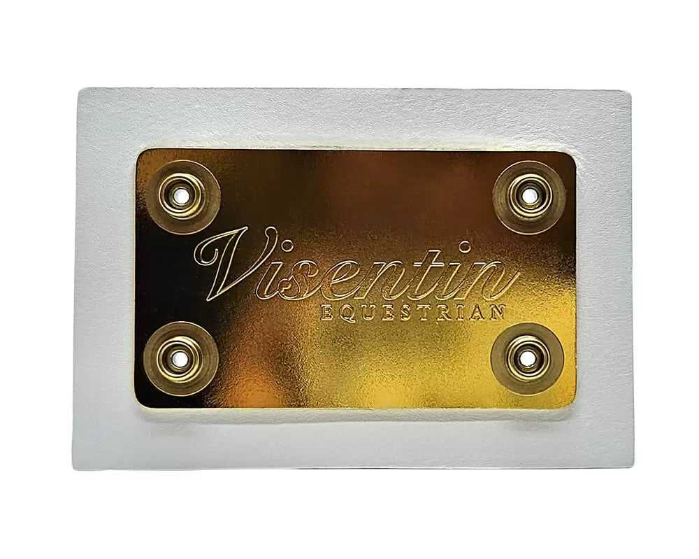 Visentin Gold Magnetic Leather Saddle Pad Number Holder