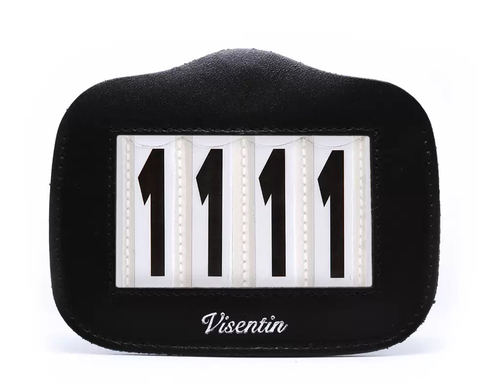 Visentin Silver Magnetic Leather Saddle Pad Number Holder