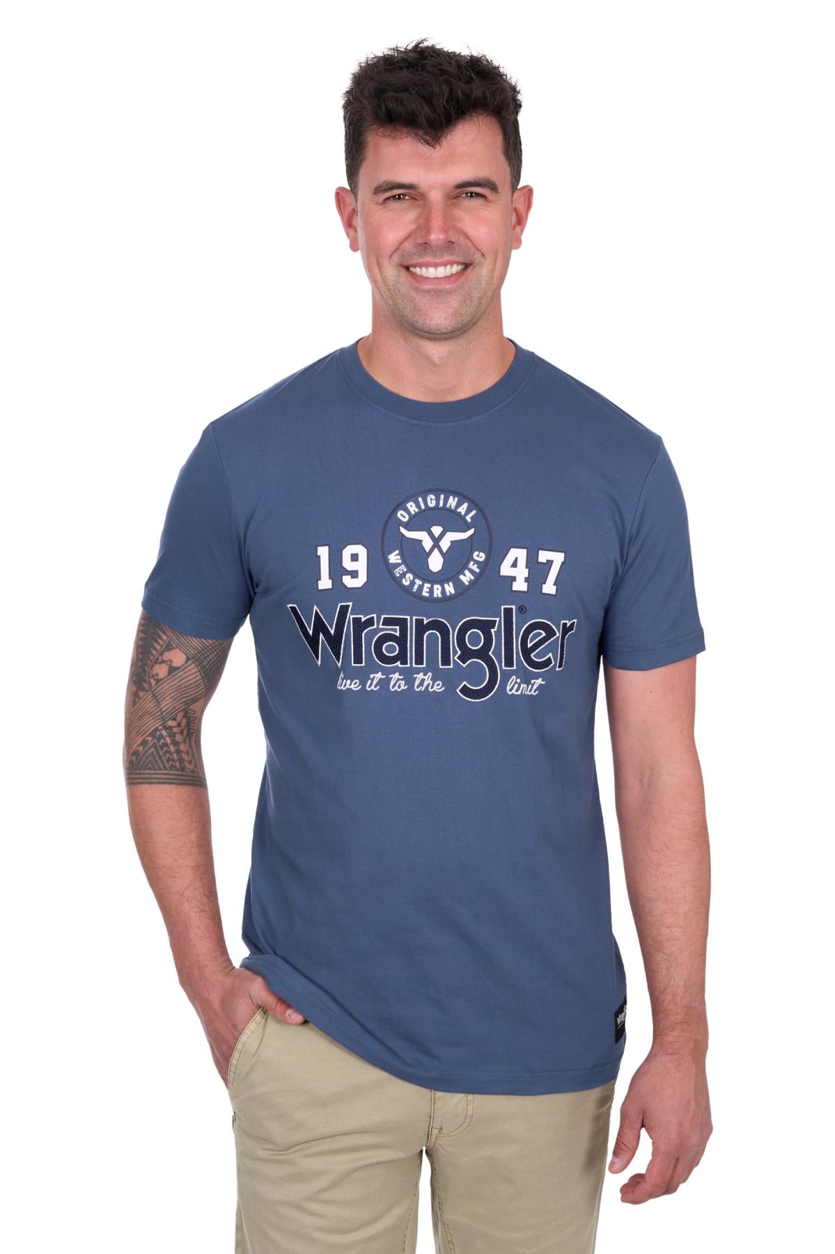 Wrangler Men's Michael Short Sleeve Tee Denim 2XLarge