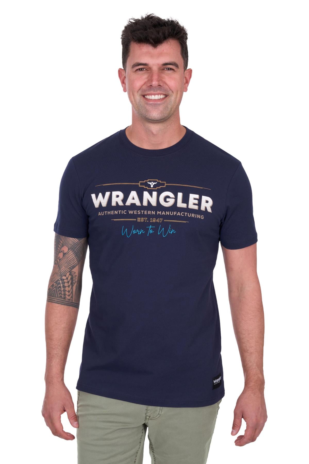 Mens Albert Short Sleeve Tee Navy Small