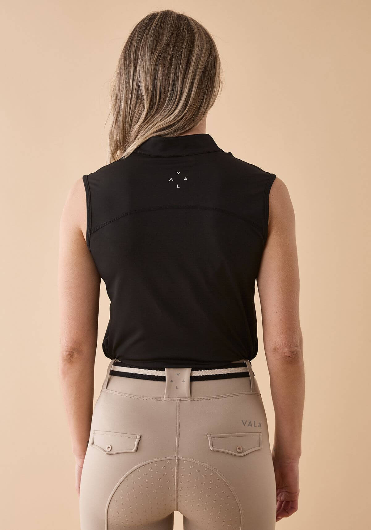 Vala Connected Sleeveless Polo - Black