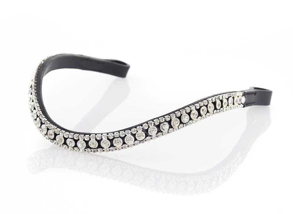 FFE Clear Thin Crystal - Full Black Browband