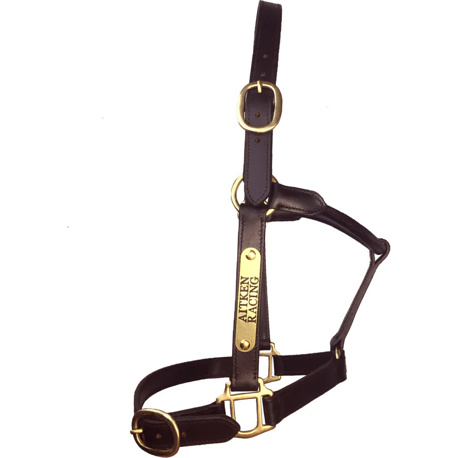 Hamag Leather Halter Thoroughbred - Brass Fittings and Engraved Nameplate