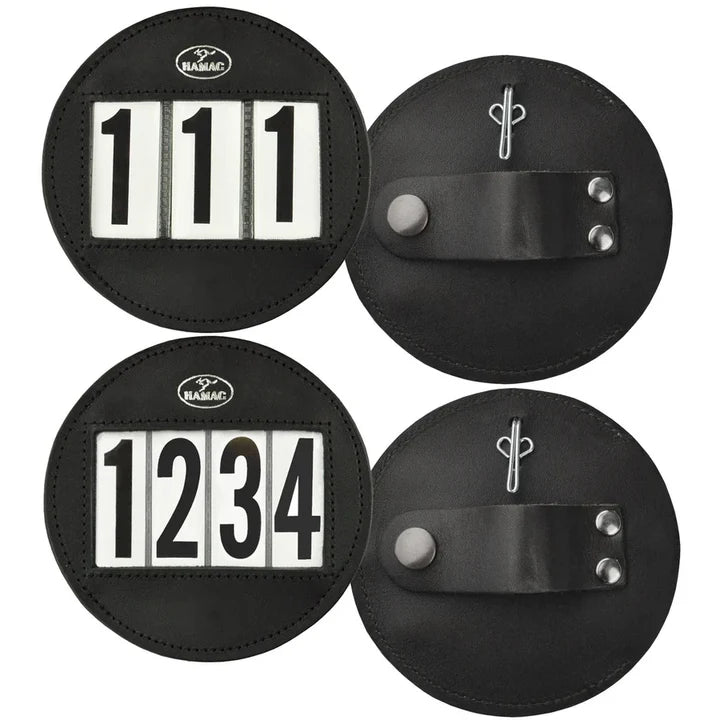 Hamag Leather Round Bridle 3 Number Holders (pair)