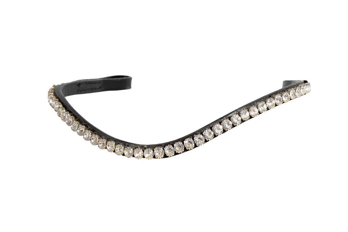 FFE Single Row Thin Crystal Wave - Black Browband