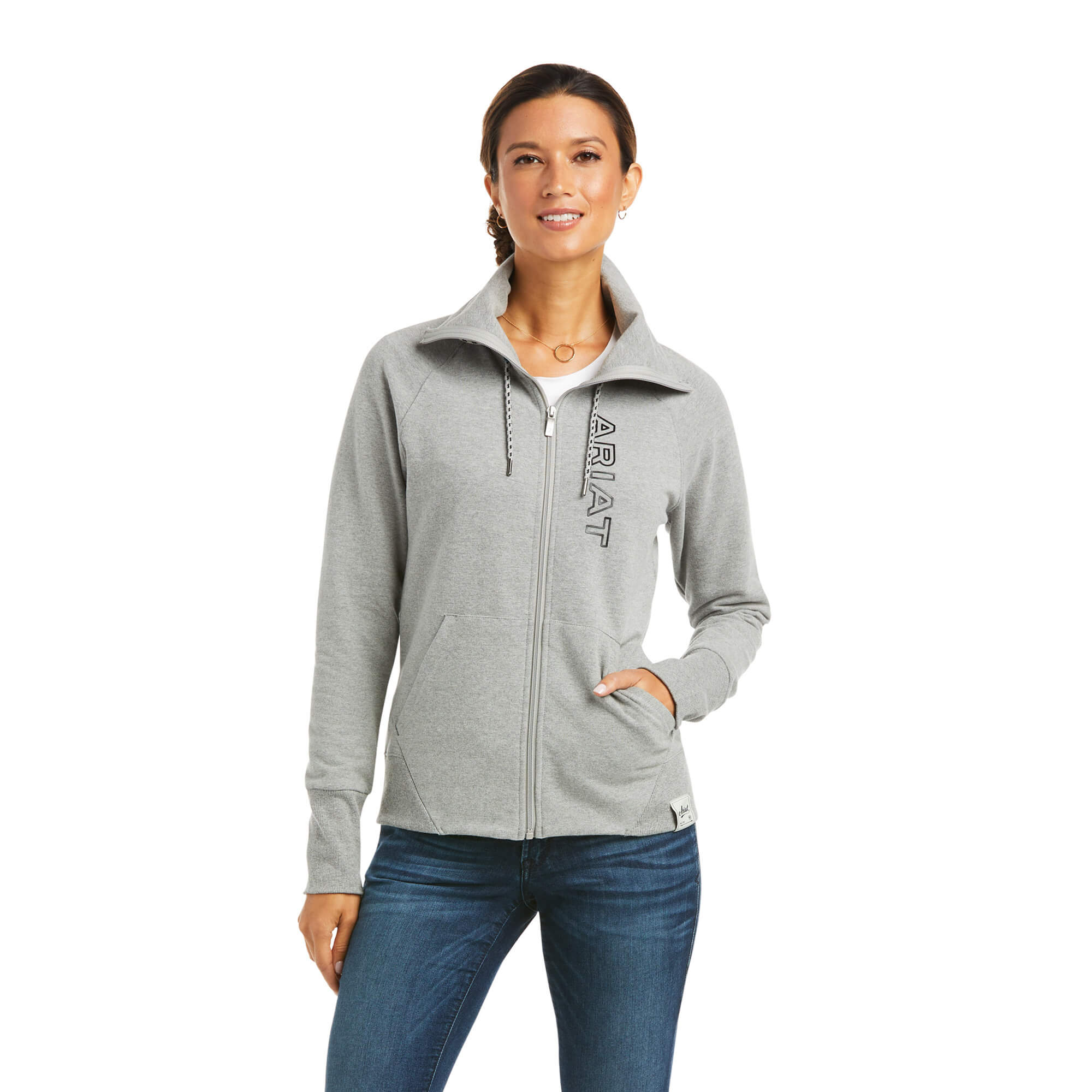 Ariat Women's Team Logo Full Zip Sweatshirt - Grey