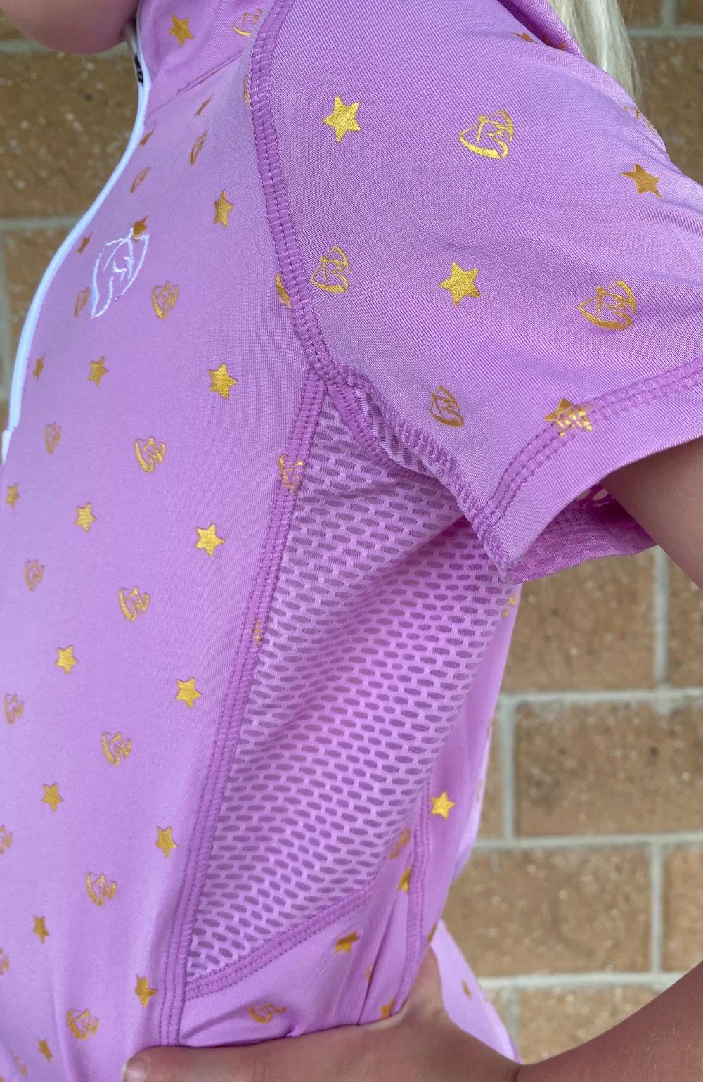 BARE Babes Quarter Zip Shirt - Pink Star Dust
