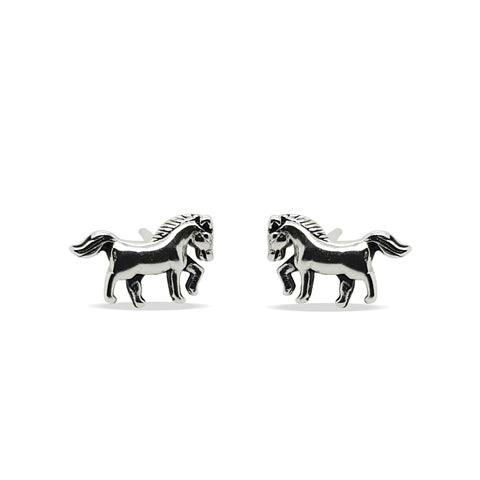 MCJ Sterling Silver Horses Stud Earrings
