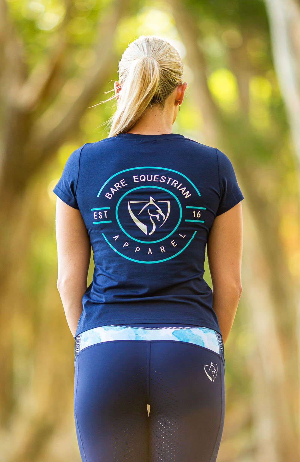 BARE Emblem T-Shirt - Navy, Teal and Silver