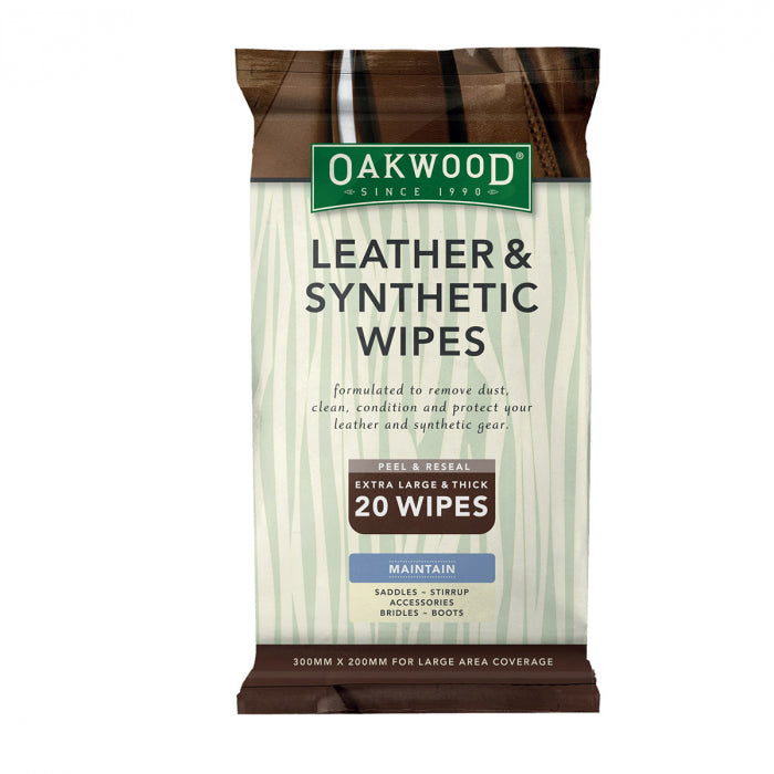 Oakwood Leather Wipes x 20pk