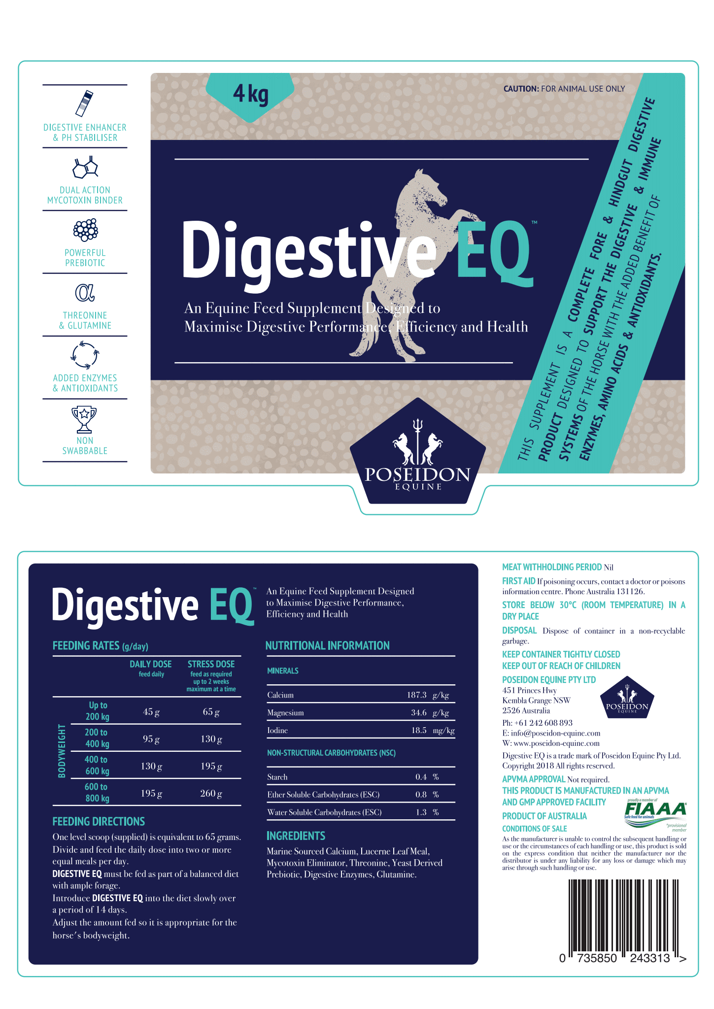 Poseidon Equine Digestive EQ 4kg