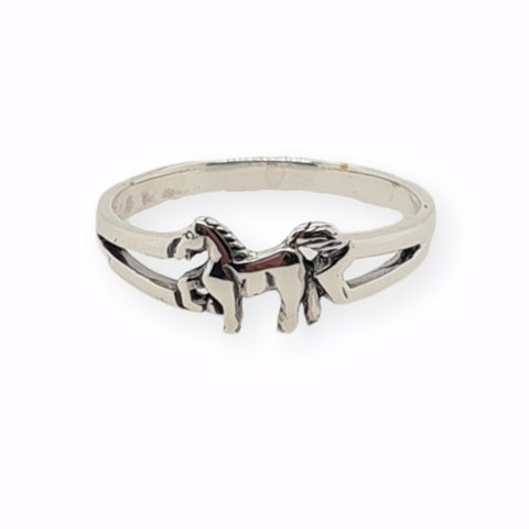 MCJ S/S Ring with Horse in Band