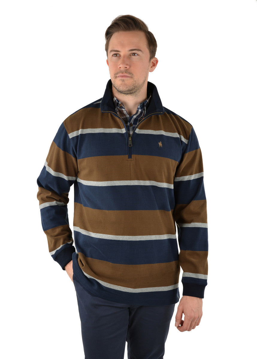 Thomas Cook Men's Alexander Stripe Quarter Zip Rugby