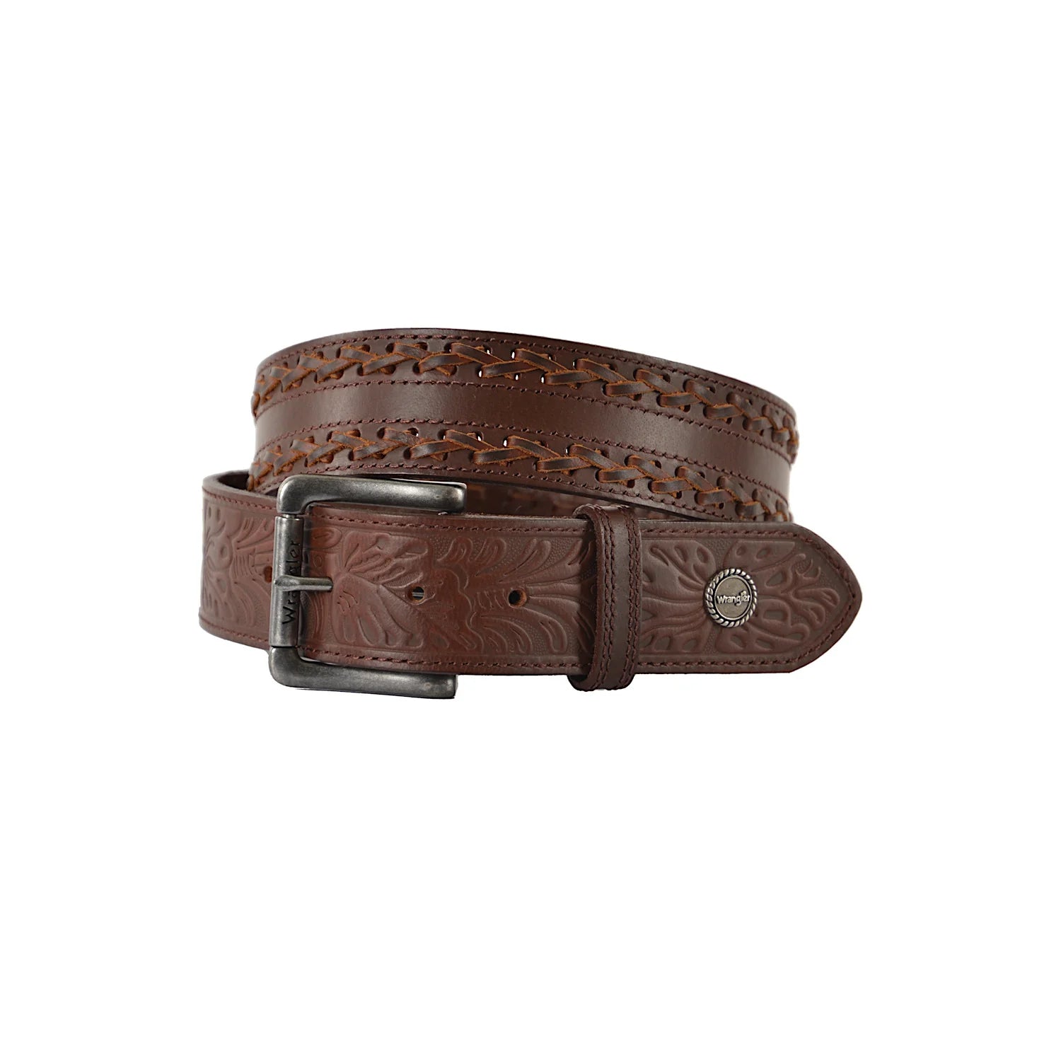 Wrangler Men's Barkers Belt - Dark Tan