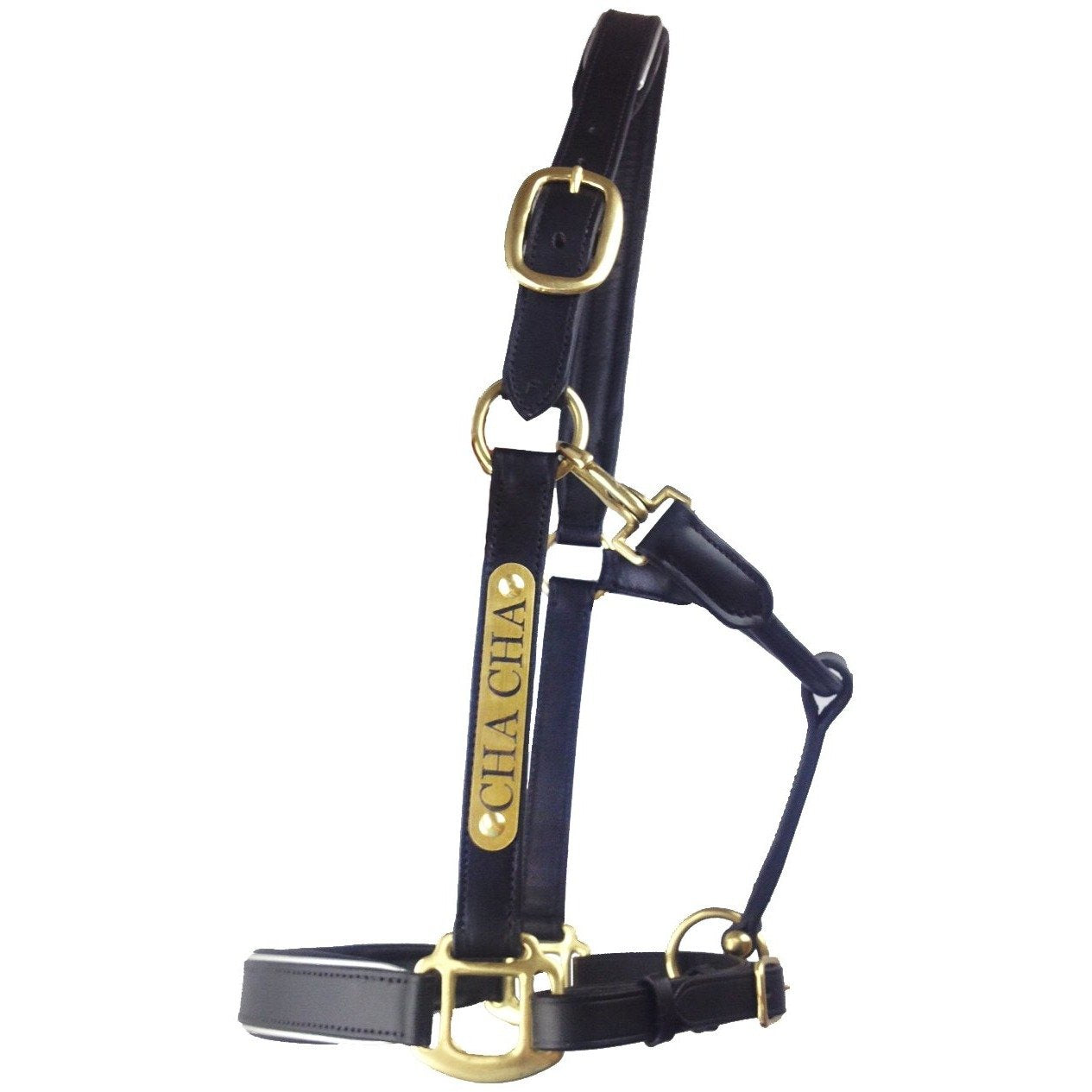 Hamag™ Leather Halter with Engraved Name Plate