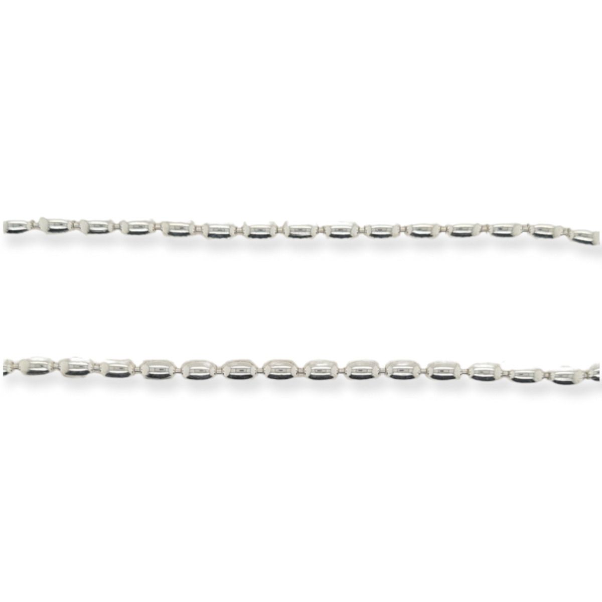 MCJ Rice Bead Chain in Sterling Silver - 60cm