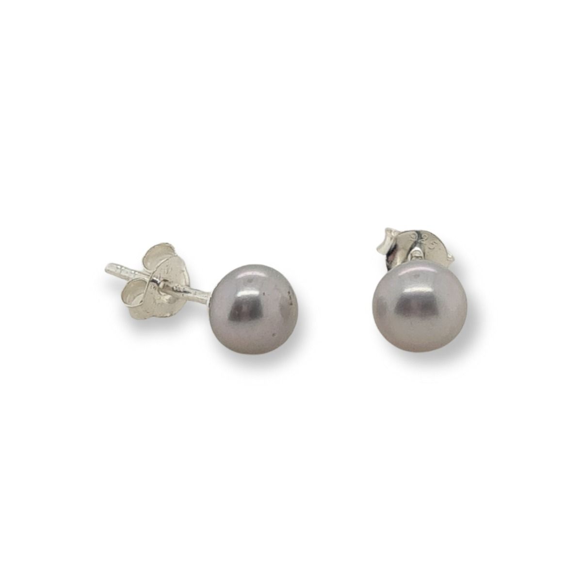 MCJ S/S Earrings with Silver Pearl - 6mm