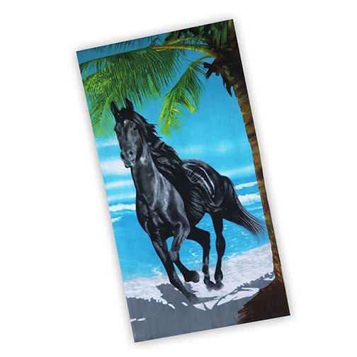 Beach Towel Black Stallion