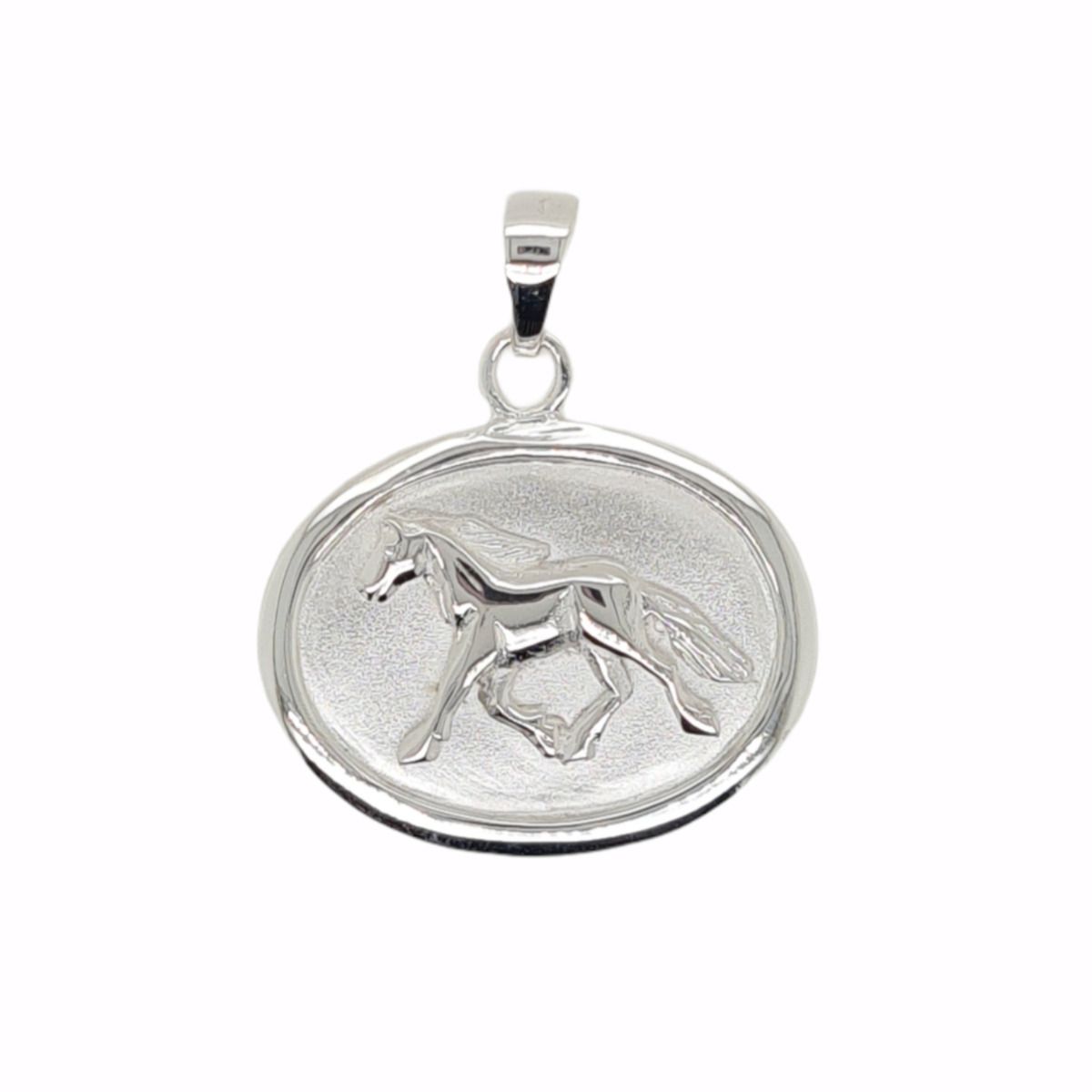 Pendant Sterling Silver Oval Horse