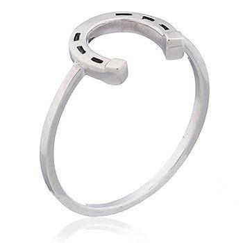 MCJ S/S Ring with Horse Shoe in Band